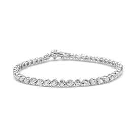 INFINITE JEWELS - Original 14K White Gold 5.0 Cttw Diamond" Classic Tennis Bracelet for Women (H-I Color, SI1-SI2 Clarity) - 7" Inches
