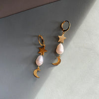 Night Sky Pearl Earrings