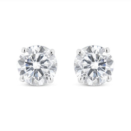 INFINITE JEWELS - Original 14k White Gold Solitaire Diamond Stud Earrings (1.5 Cttw, H-I Color, SI1-SI2 Clarity)