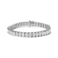 INFINITE JEWELS - Original 14K Gold 5.00 Cttw Square Princess Cut White Diamond Rectangular Invisible Set Link Tennis Bracelet (H-I Color, SI2-I1 C