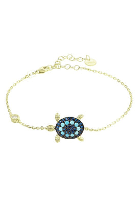 Turtle Turquoise Blue Bracelet Gold