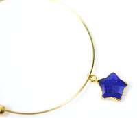 Lapis Lazuli Star Adjustable Bangle Bracelet