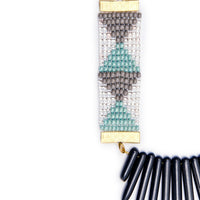 Adorn Spike Necklace - Grey and Green With Black Spikes