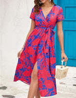 Beautiful Short Sleeved Printed Dress