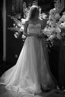 "Enchanting Charlotte Shiny Sequined Wedding Dress - Dazzle on Your Special Day!"