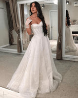 "Enchanting Charlotte Shiny Sequined Wedding Dress - Dazzle on Your Special Day!"