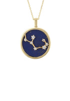 Zodiac Lapis Lazuli Gemstone Star Constellation Pendant Necklace Gold Sagittarius