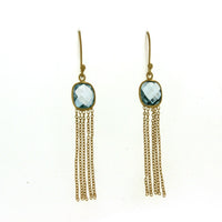 Ocean Fringe Earrings in Blue Topaz