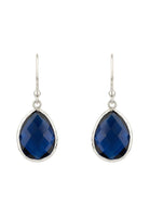 Petite Drop Earrings Sapphire Hydro Silver