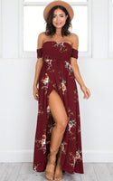 Off Shoulder Sexy Split Beach Summer Dress