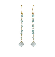 Aquamarine Linear Vermeil Earrings