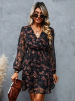 Floral Long Sleeve Mini Dress