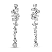 INFINITE JEWELS - Original 18K White Gold 3.15 Cttw Round Diamond Waterfall Drop Dangle Stud Earrings (H-I Color, VS1-VS2 Clarity)