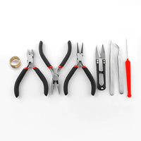 Pandahall Jewelry Making DIY Pliers Tools Set Flat Round Nose Pliers Wire Cutter Pliers Rings Scissor Needles Beading Tweezer