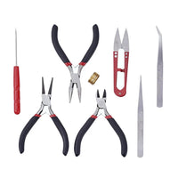 Pandahall Jewelry Making DIY Pliers Tools Set Flat Round Nose Pliers Wire Cutter Pliers Rings Scissor Needles Beading Tweezer