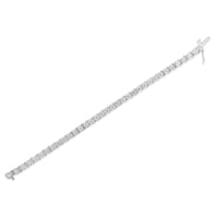 INFINITE JEWELS - Original IGI Certified 7.0 Cttw Round-Brilliant Diamond 14K White Gold 7” Hinged Tennis Bracelet (H-I Color, I1-I2 Clarity)