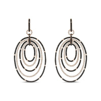 INFINITE JEWELS - Original 18K Rose Gold 5.00 Cttw Round Black and White Diamond Graduated Hoop Dangle Earrings (Black and F-G Color, VS1-VS2 Clari