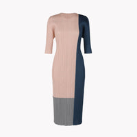 Color Block Pleated Dress