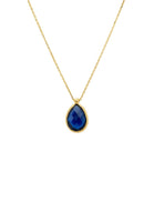 Petite Drop Necklace Gold Sapphire Hydro