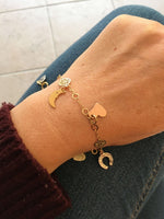 18kt Gold Plated Charms Bracelet. Gold Charm Bracelet.