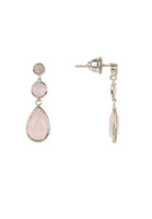 Tuscany Gemstone Drop Earring Silver Rose Quartz