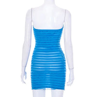 Making Waves Ruffle Mesh Tube Mini Dress