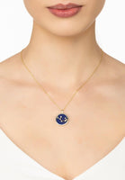 Zodiac Lapis Lazuli Gemstone Star Constellation Pendant Necklace Gold Sagittarius