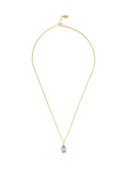 Pisa Mini Teardrop Necklace Gold Blue Topaz