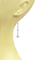 Aquamarine Linear Vermeil Earrings