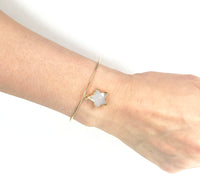 Moonstone Star Adjustable Bangle Bracelet