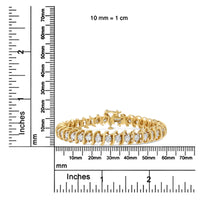 INFINITE JEWELS - Original AGS Certified 18K Yellow Gold 5.00 Cttw "S" Link Wrapped 2-Prong Set Round Brilliant Diamond Tennis Bracelet (G-H Color,