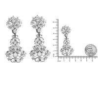 INFINITE JEWELS - Original 18K White Gold 9 1/2 Cttw Diamond Cluster Drop Dangle Clip-On Earrings (F-G Color, VS1-VS2 Clarity)