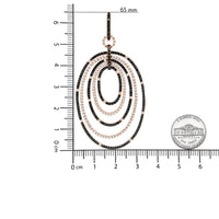 INFINITE JEWELS - Original 18K Rose Gold 5.00 Cttw Round Black and White Diamond Graduated Hoop Dangle Earrings (Black and F-G Color, VS1-VS2 Clari