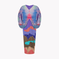 Abstract Paintsplat Pleated Dress