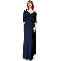 EVANESE INC - Original Women's Elegant Slip on Long Formal Evening Dress With 3/4 Sleeves