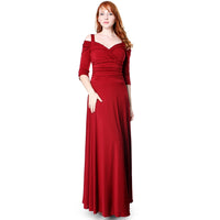 EVANESE INC - Original Women's Elegant Slip on Long Formal Evening Dress With 3/4 Sleeves