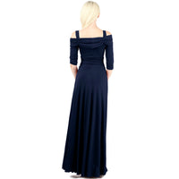 EVANESE INC - Original Women's Slip on Formal Long Eveing Party Dress Gown With 3/4 Sleeves