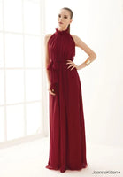 Chiffon Collar Long Sleeveless Dress