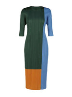 Color Block Pleated Dress