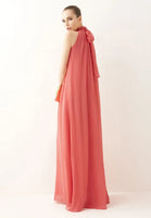 Chiffon Collar Long Sleeveless Dress