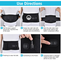 Far Infrared Heated Therapy Waist Massage Low Back Belt Herniated Disc Scoliosis Pain Relief Spine Lumbar Brace Support Massager