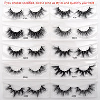 30/40/100/pairs Visofree Mink Eyelashes with Tray No Box Handmade Natural False Eyelashes Full Strip Lashes Reusable Long lashes