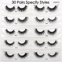 Visofree 30/40/100 Pairs Lashes Bulk Mink Eyelashes 3D Mink False Eyelashes 100% Cruelty-free Dramatic Eyelashes 25mm 5D Lashes