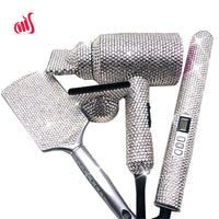 Crystal Hair Flat iron Bling Hair Dryer Rhinestone Wig Brush  Crystal Hot tools Hair Boutique