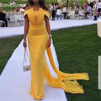 SOPHOENIYA - Original New Arrival Chiffon Yellow Evening Dresses Long 2024 Evening Gown Simple Abiye Abendkleider Dubai Evening Dress