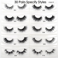 Visofree 30/40/100 Pairs Lashes Bulk Mink Eyelashes 3D Mink False Eyelashes 100% Cruelty-free Dramatic Eyelashes 25mm 5D Lashes