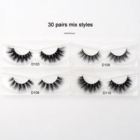 Visofree 30/40/100 Pairs Lashes Bulk Mink Eyelashes 3D Mink False Eyelashes 100% Cruelty-free Dramatic Eyelashes 25mm 5D Lashes