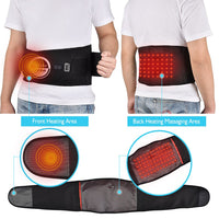 Far Infrared Heated Therapy Waist Massage Low Back Belt Herniated Disc Scoliosis Pain Relief Spine Lumbar Brace Support Massager