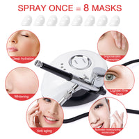 High Pressure Face Spray Compressor Kit Water Oxygen Nebulizer Facial Beauty Machine Deep Hydration Lightening Moisturizing Skin