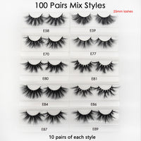 Visofree 30/40/100 Pairs Lashes Bulk Mink Eyelashes 3D Mink False Eyelashes 100% Cruelty-free Dramatic Eyelashes 25mm 5D Lashes